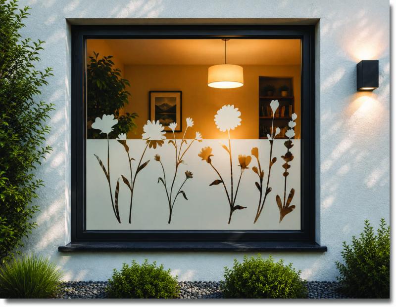 Sichtschutzfolie mit Motiv wilde Blumen